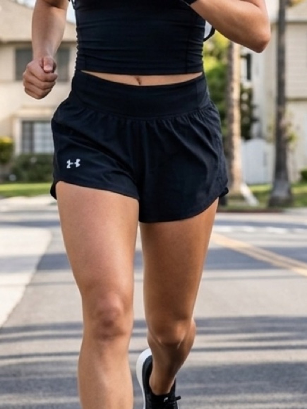 Under Armour Women's Shorts Loose Liner Black Size S Drawstring Speedpocket 3"
